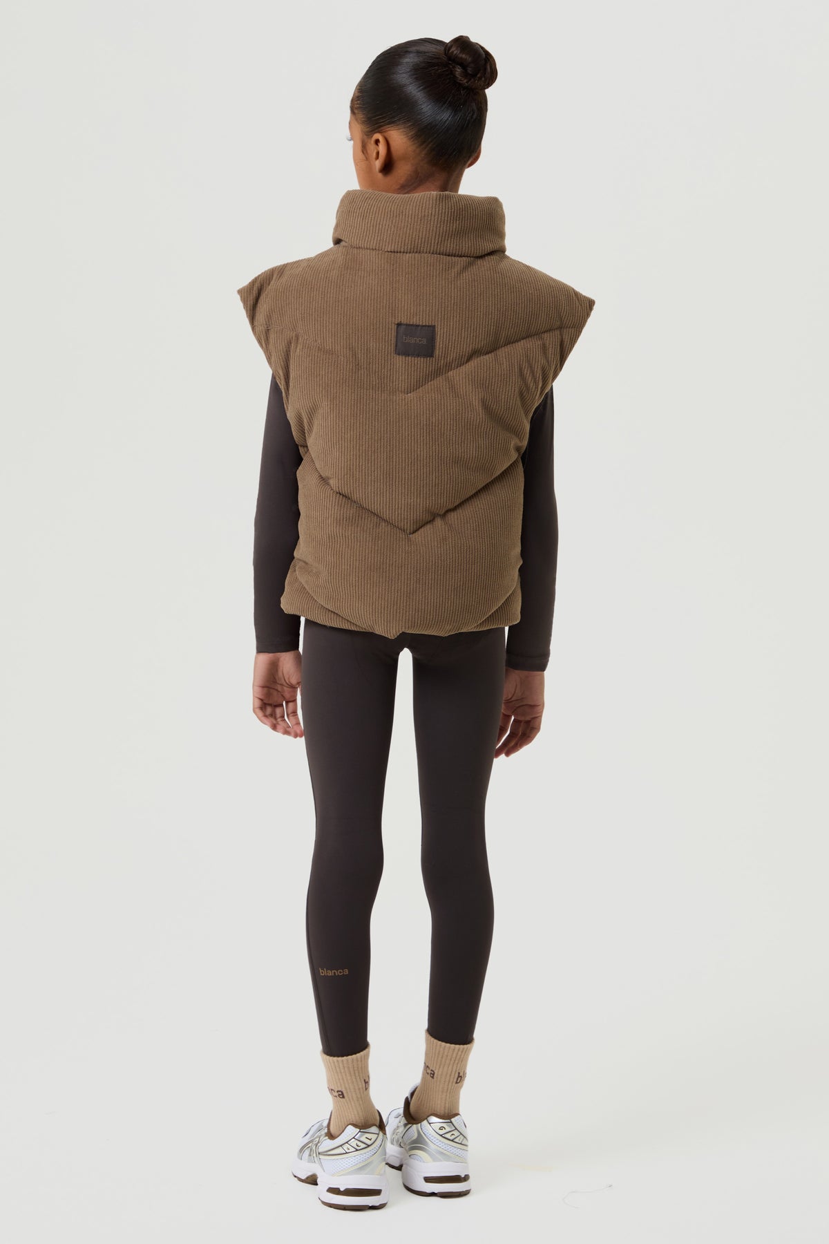 Padded Velour Gilet- Mocha - Younger Girls