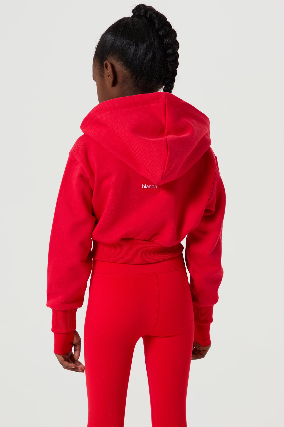 Cropped Zip up Jacket - Red - Younger Girls