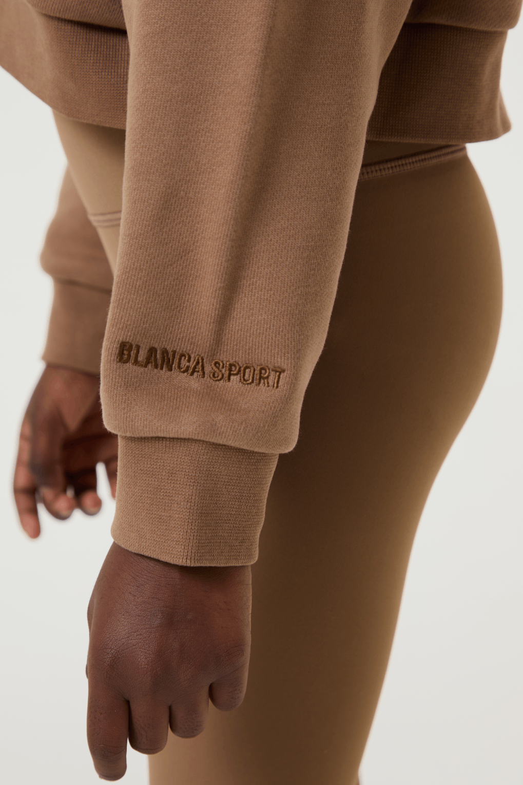 Oversized Cropped Hoodie- Mocha - Younger Girls