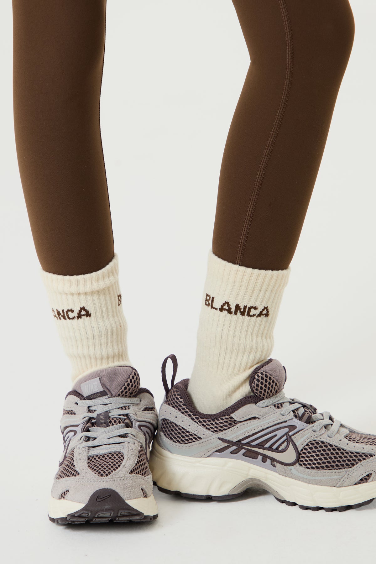 Socks- Cream, Chocolate Brown
