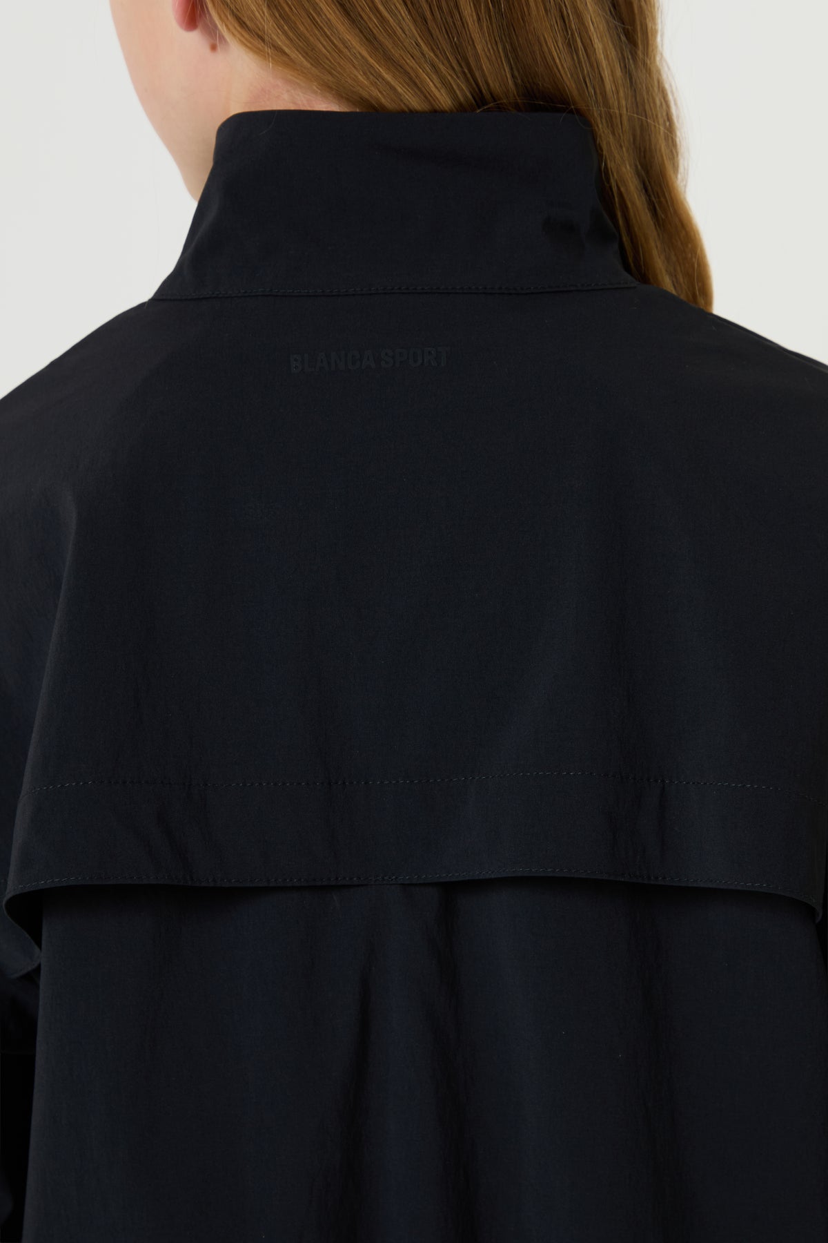 Zip Up High Neck Technical Jacket- Black - Older Girls