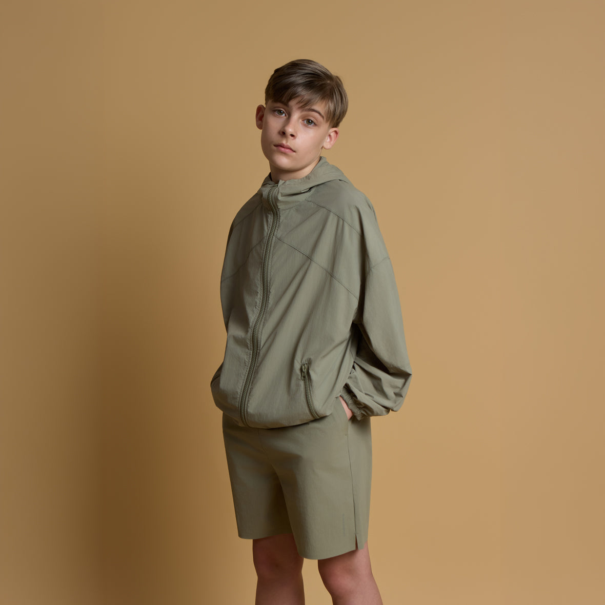 Elevated Windbreaker- Khaki - 4-5