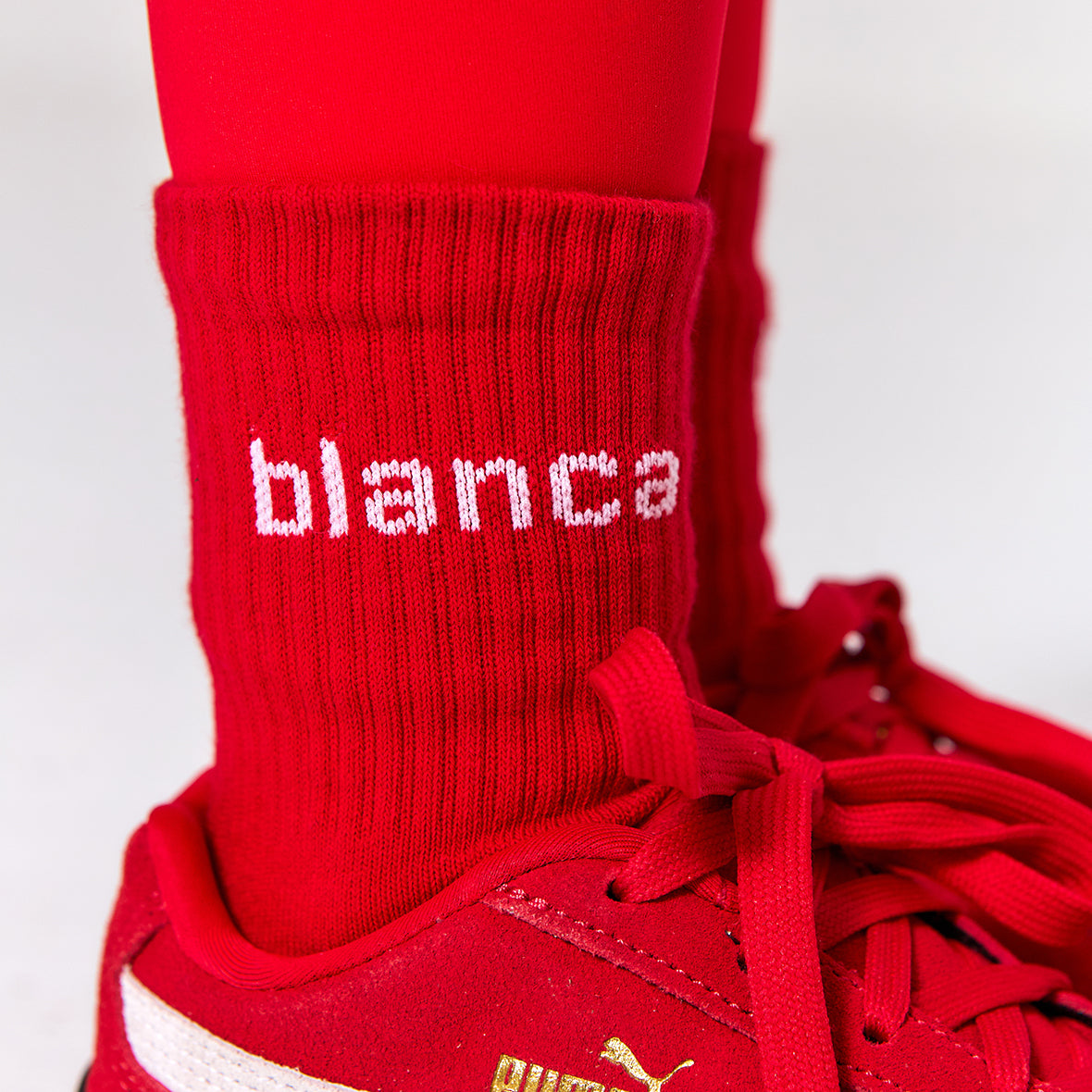 Blanca Socks Red with White Logo