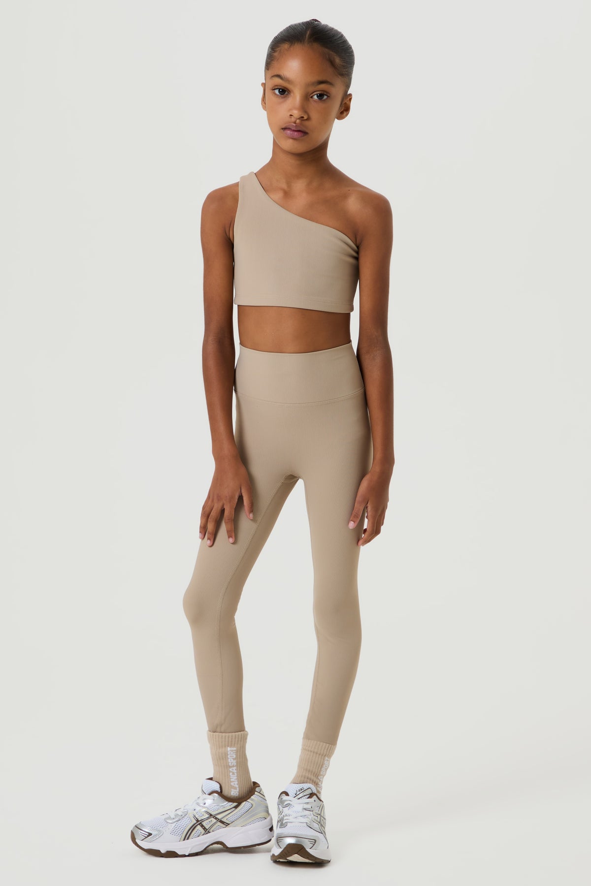 Ribbed Active Set- Taupe - Younger Girls