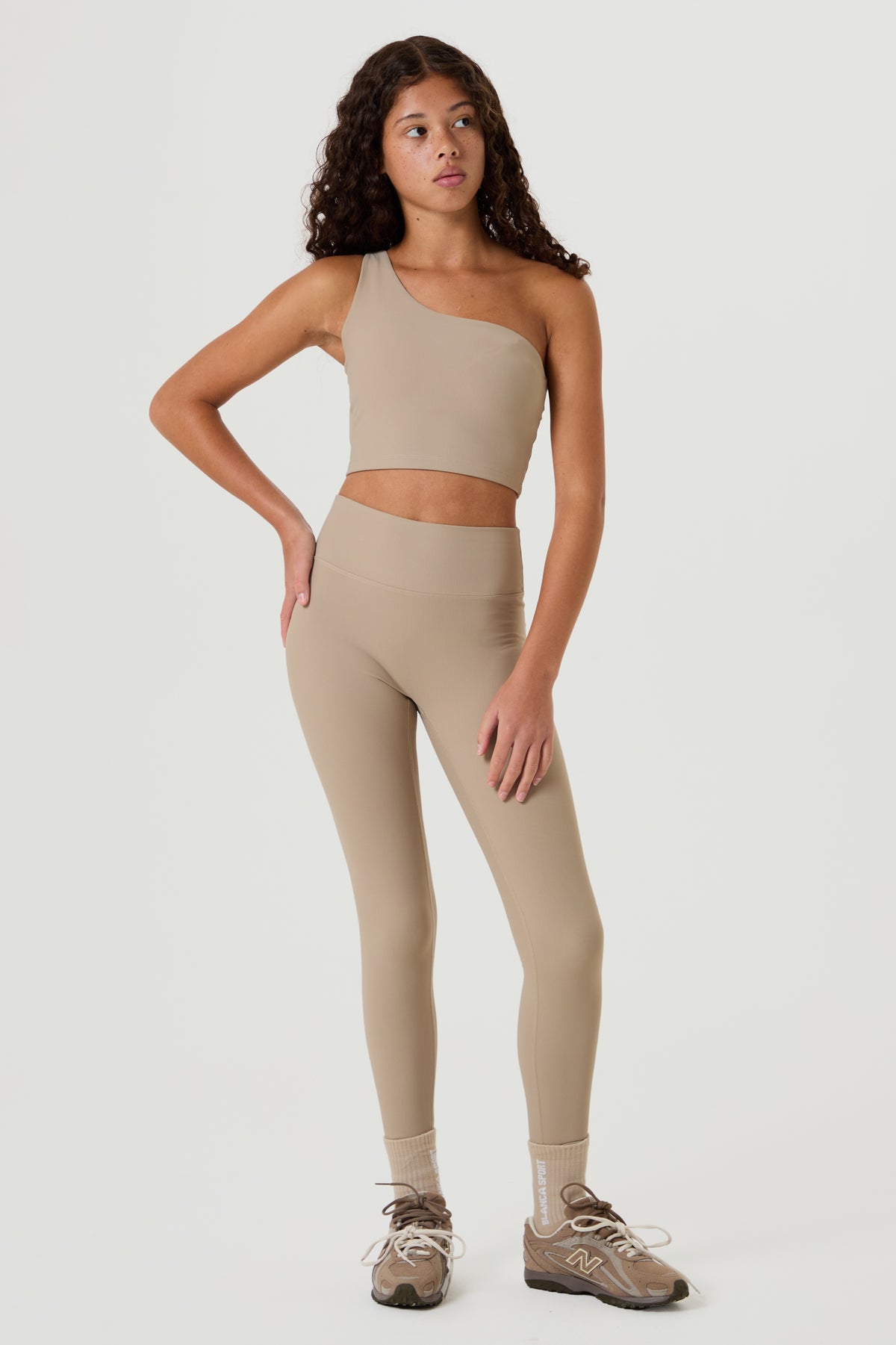 Ribbed Active Set- Taupe - Older Girls