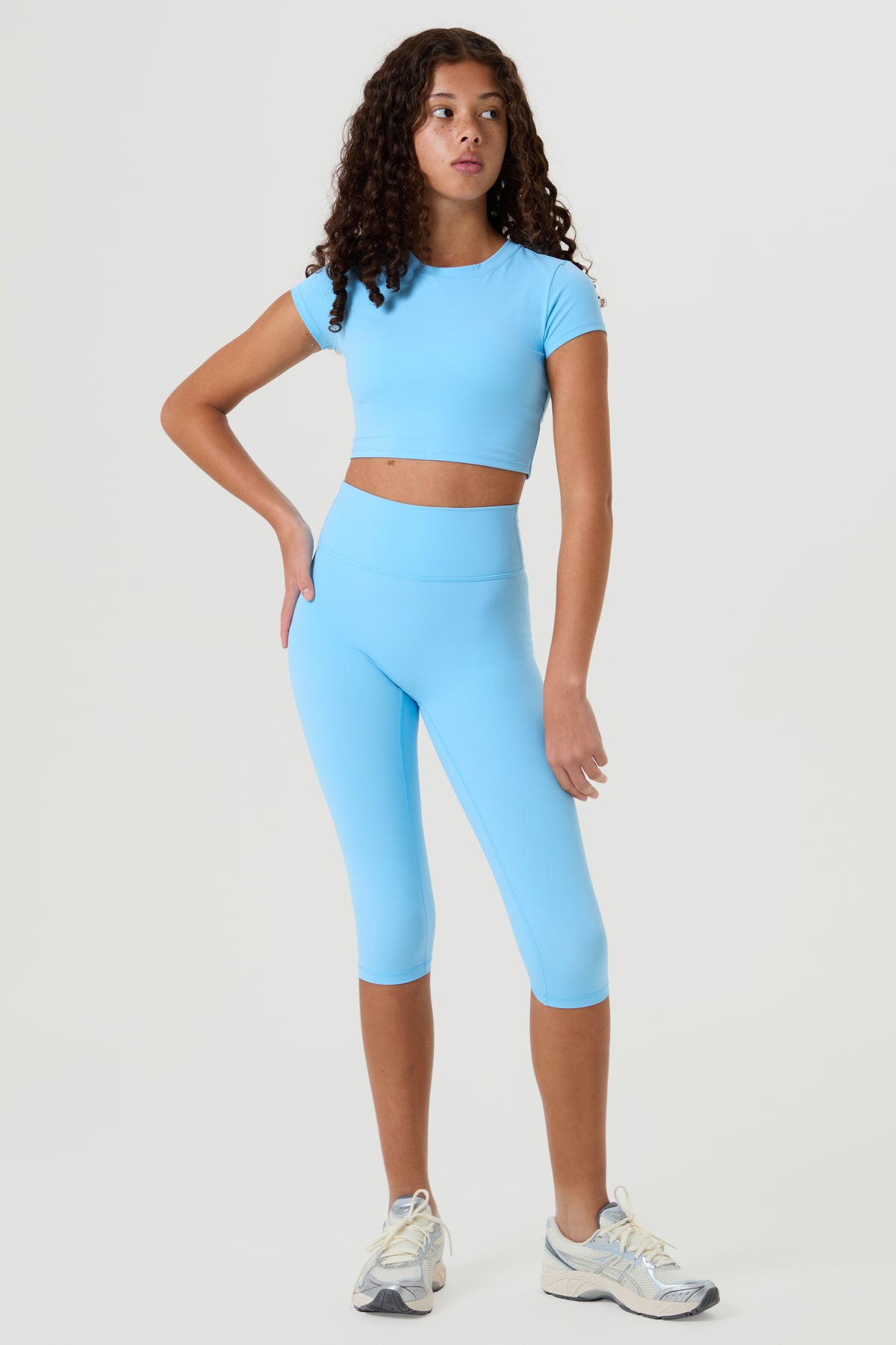 Active Capri Set- Powder Blue - Older Girls