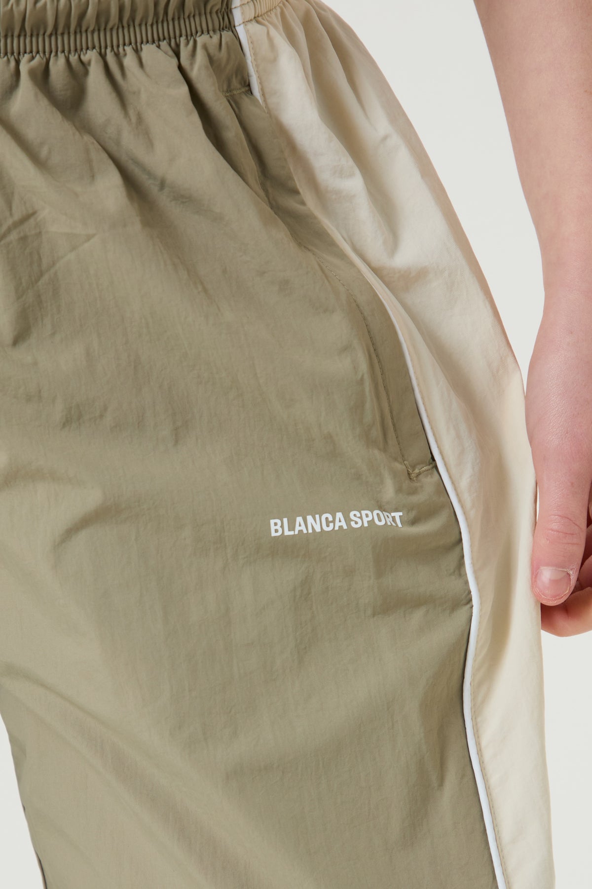 Wide Leg Track Pants- Light Beige - Older Girls
