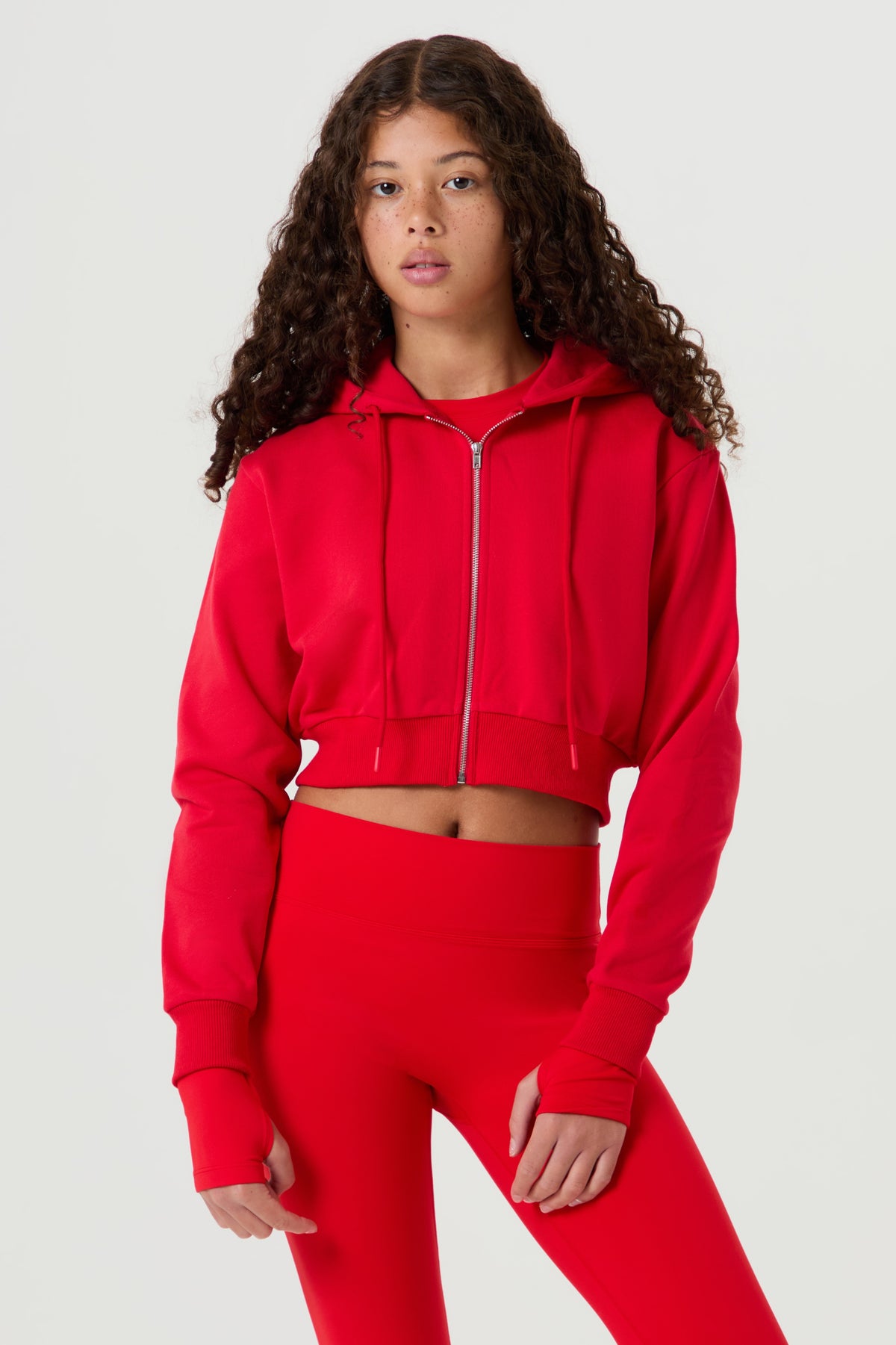 Cropped Zip up Jacket - Red - Older Girls