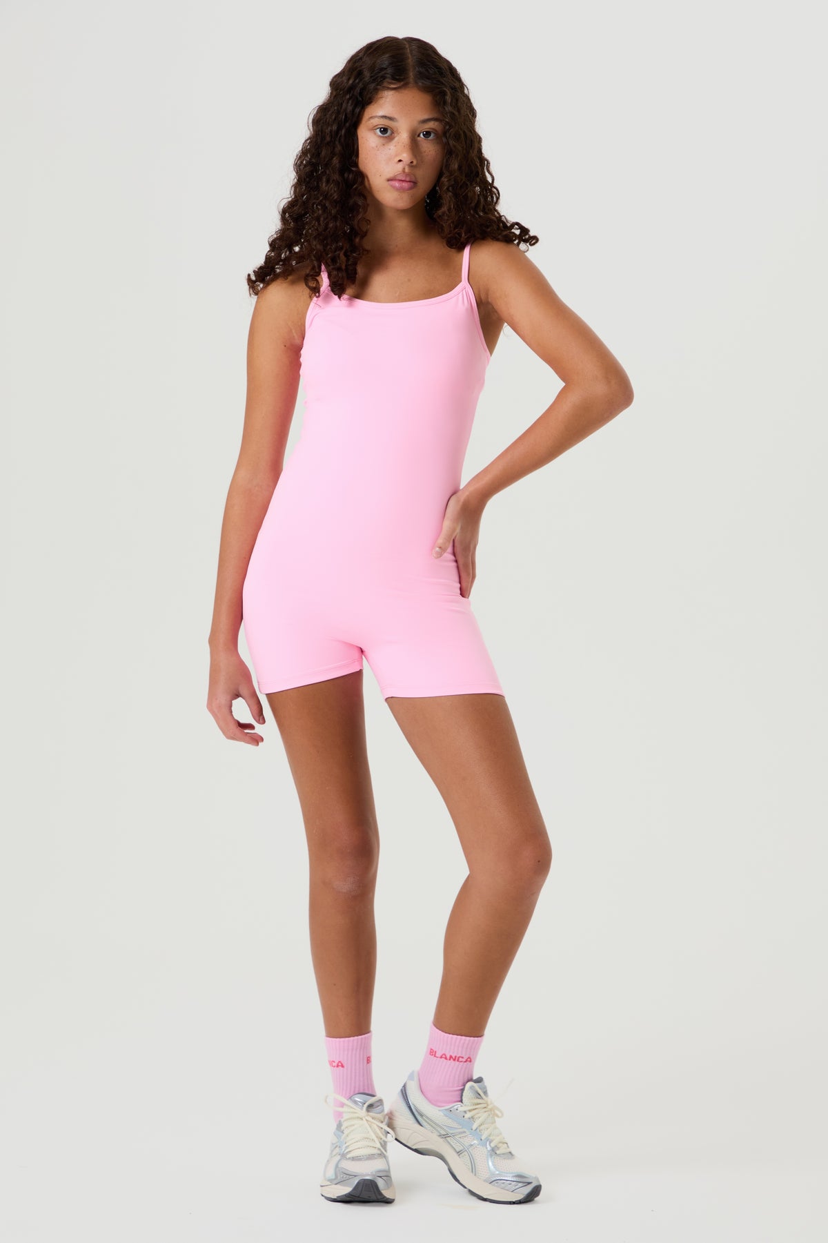 Spaghetti Strap Unitard, Bubblegum Pink - Older Girls