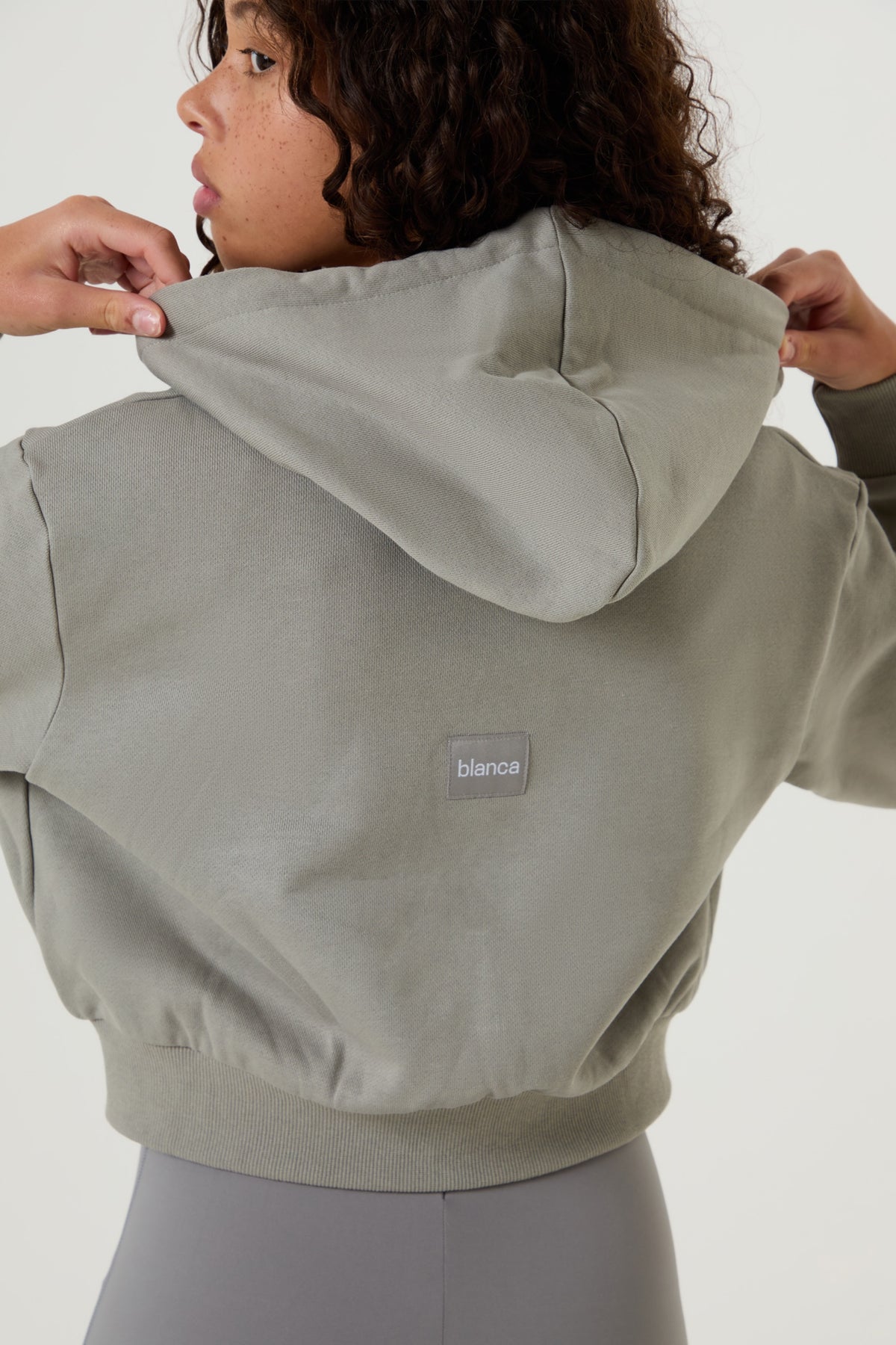 Cropped Zip up Jacket - Light Grey - Older Girls