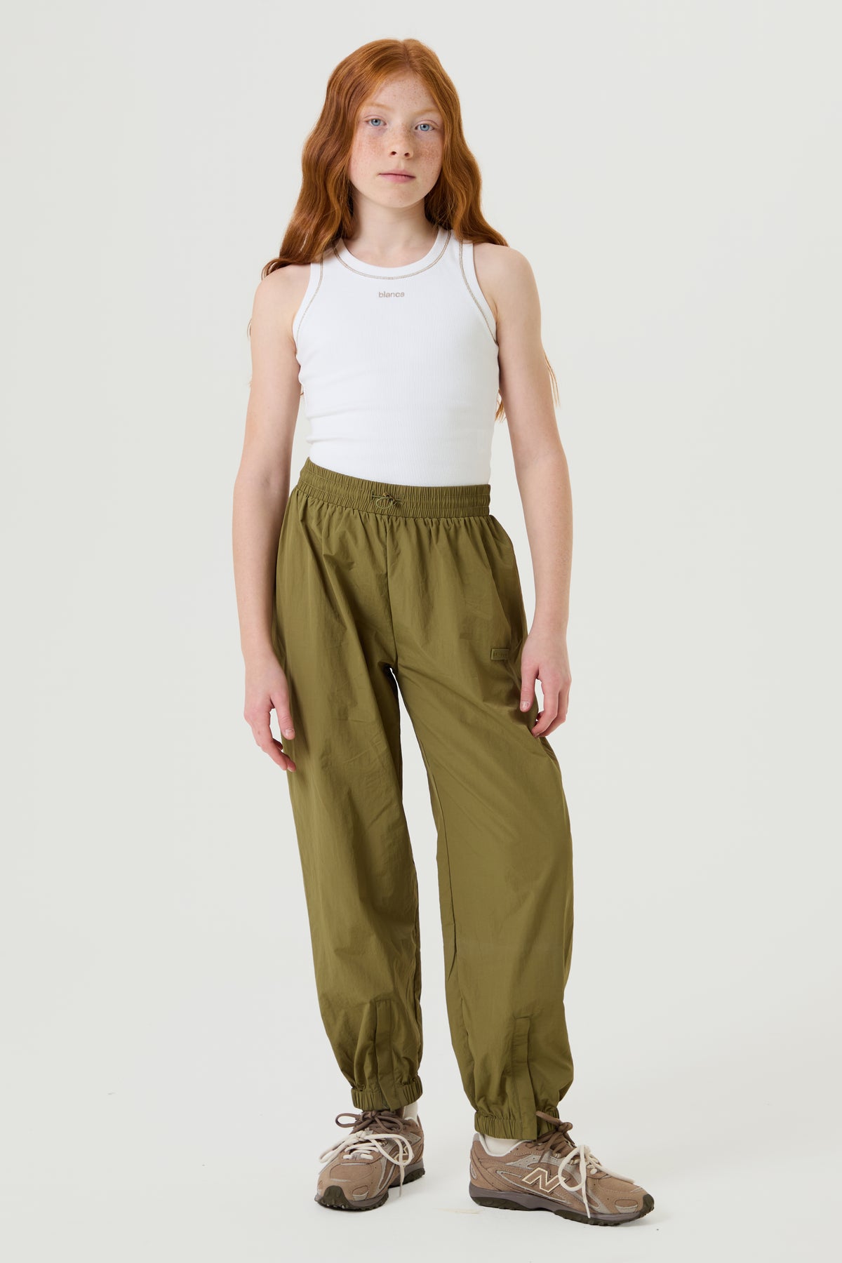 Unisex Nylon Cargos, Dark Olive - Older Girls