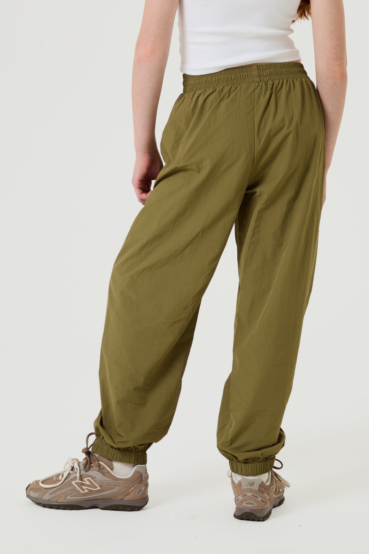 Unisex Nylon Cargos, Dark Olive - Older Girls