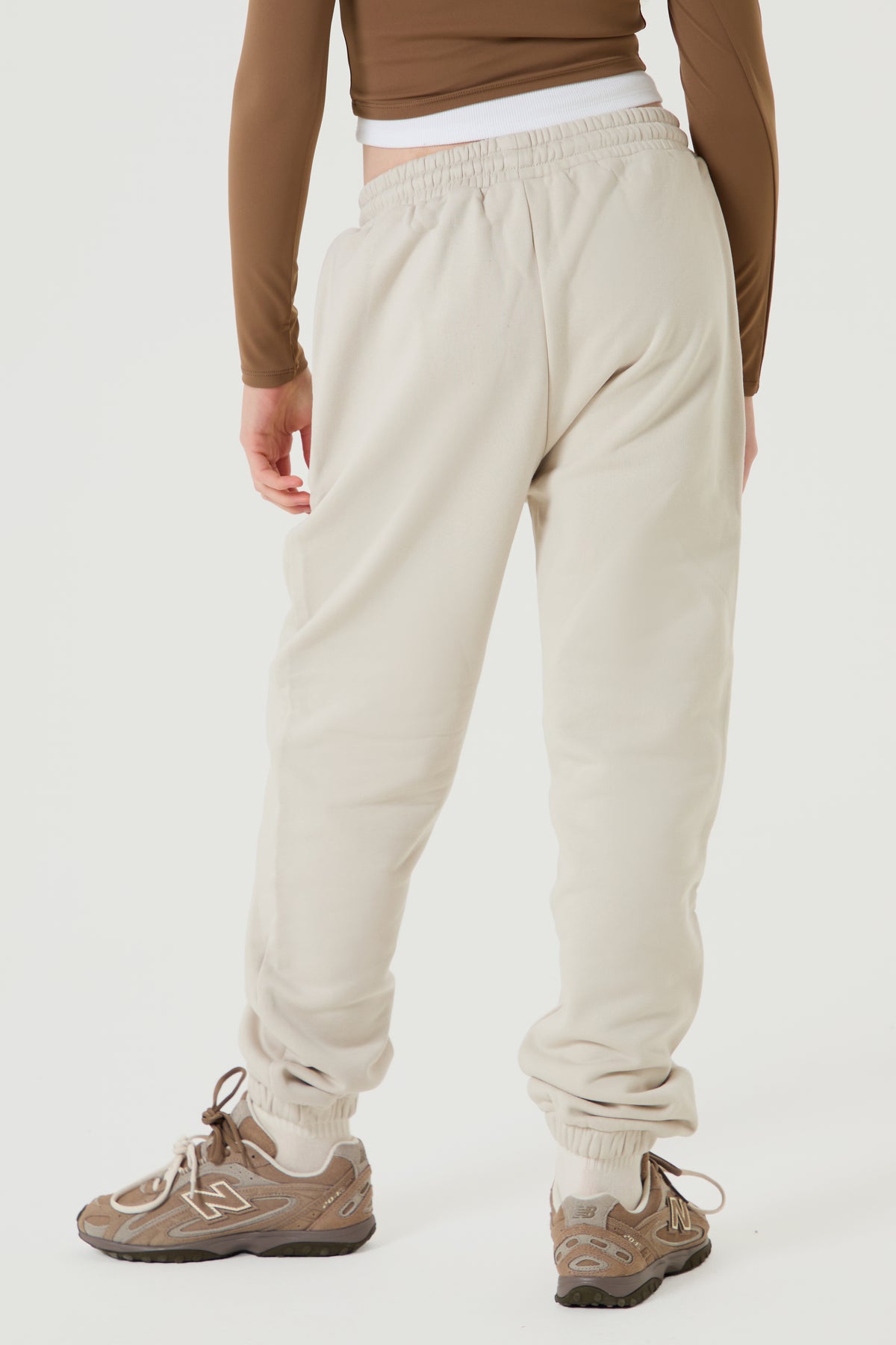 Varsity Oversized Tracksuit Bottoms - Cream - Older Girls