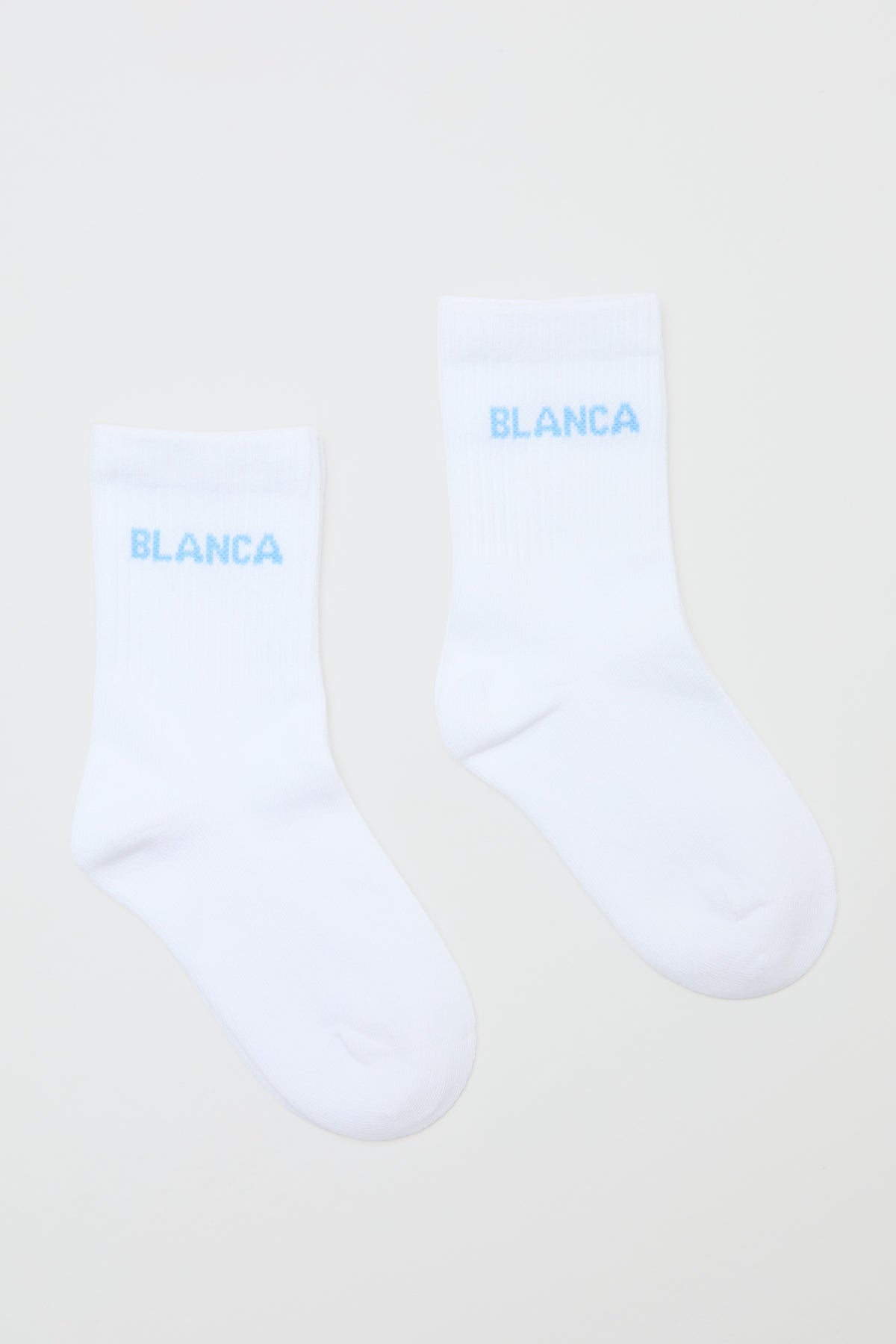 Socks- White, Powder Blue
