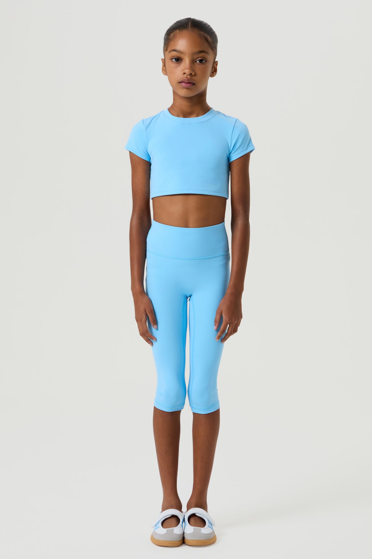 Active Capri Set- Powder Blue - Younger Girls