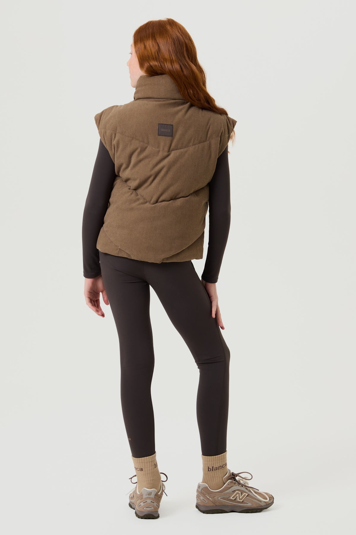 Padded Velour Gilet- Mocha - Older Girls
