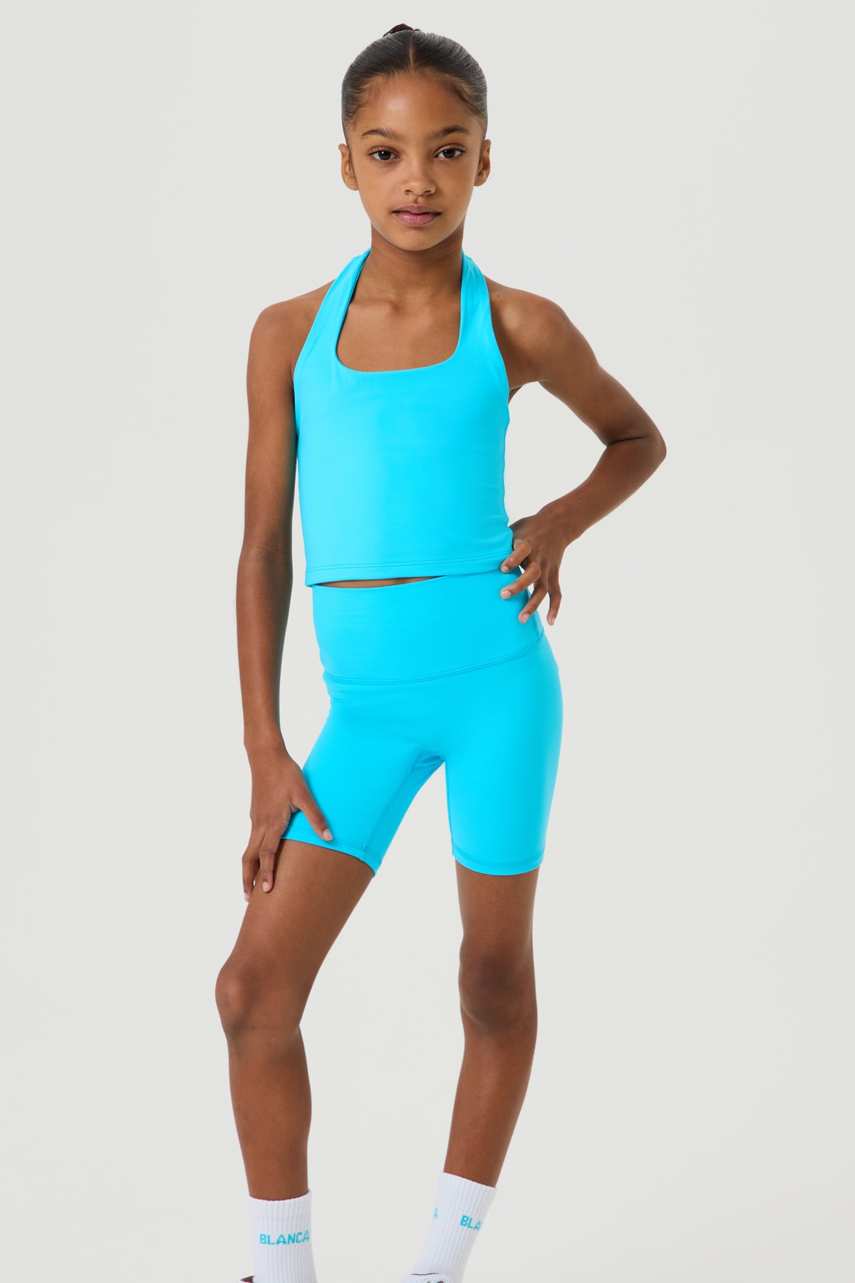 Active Cycling Shorts Set, Aqua - Younger Girls