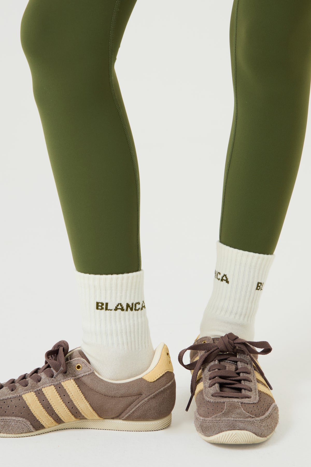 Socks- Cream, Moss Green