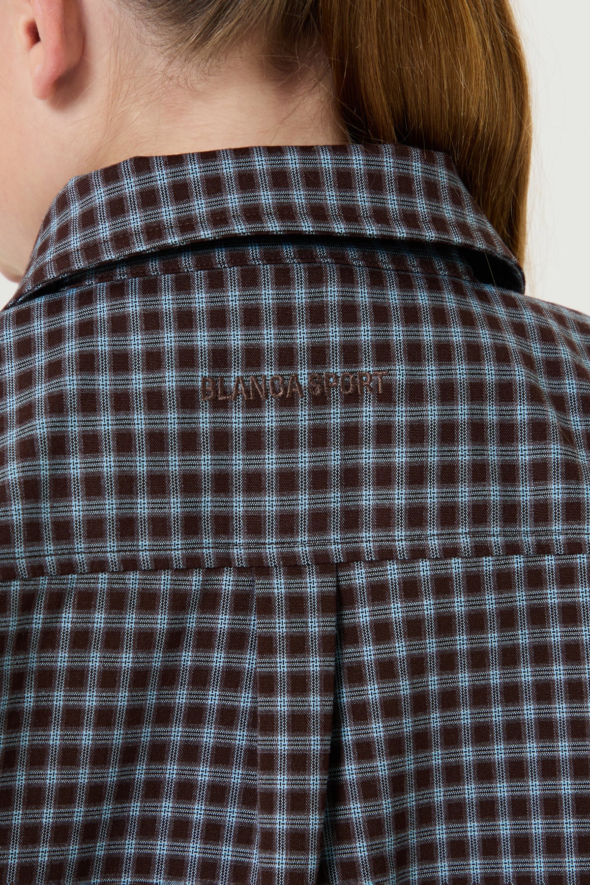 Checked Shirt - Chocolate Brown, Blue - Older Girls