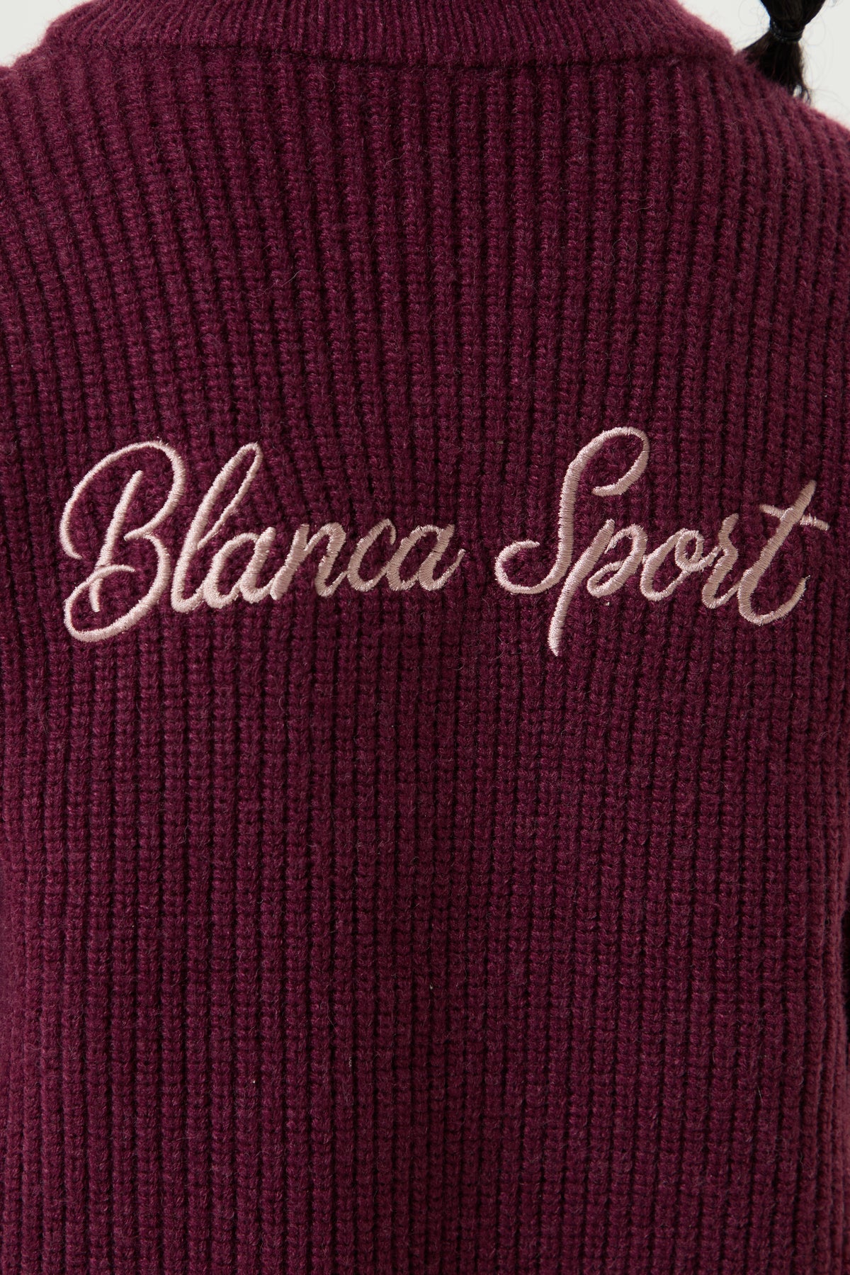 Full Zip Funnel Neck Knit Jacket- Plum - Younger Girls