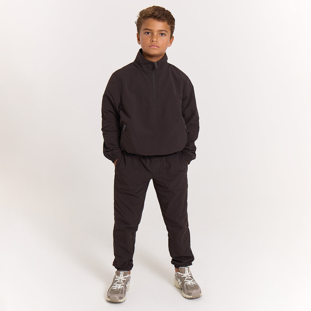 Technical Windbreaker Tracksuit- Espresso - Younger Boys