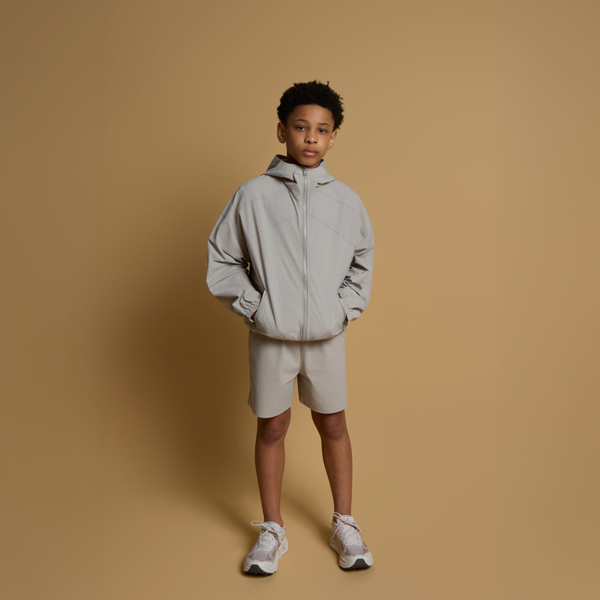 Elevated Windbreaker- Stone