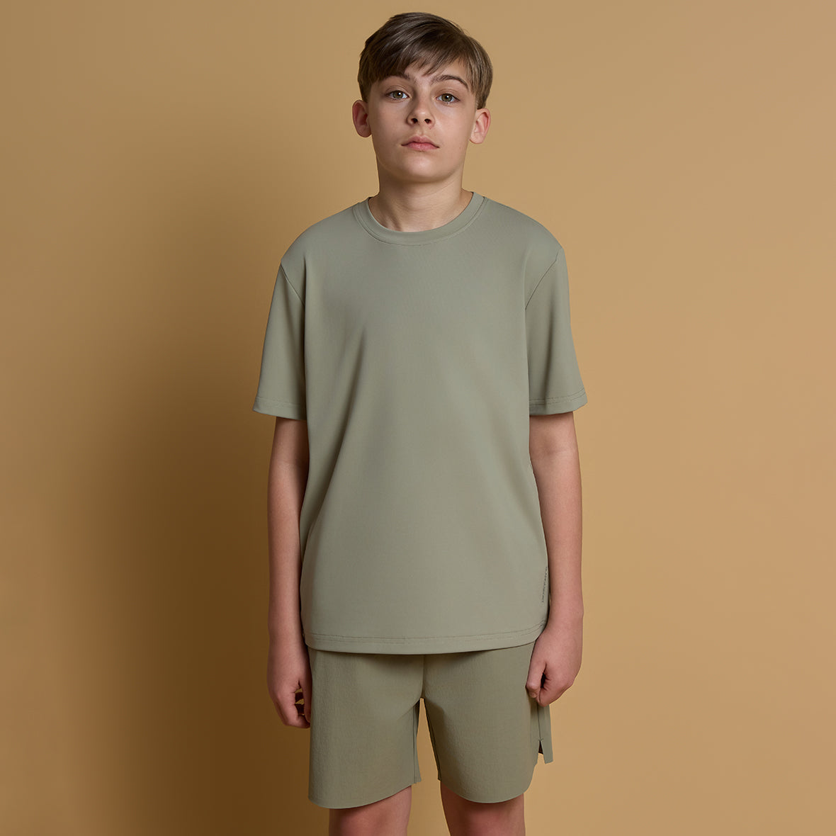 Elevated Active Tee- Khaki - Older Boys