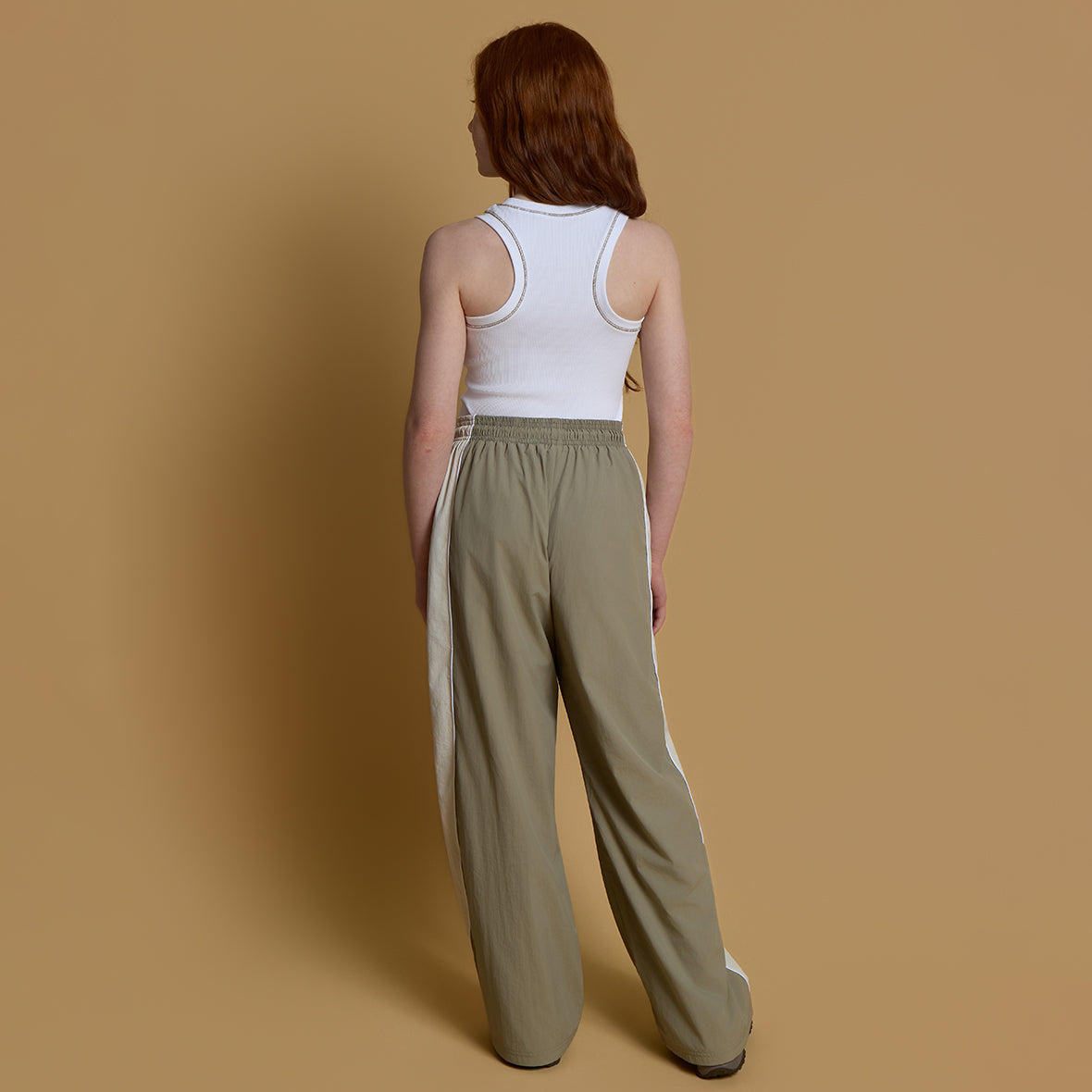 White Ribbed Vest- Mocha