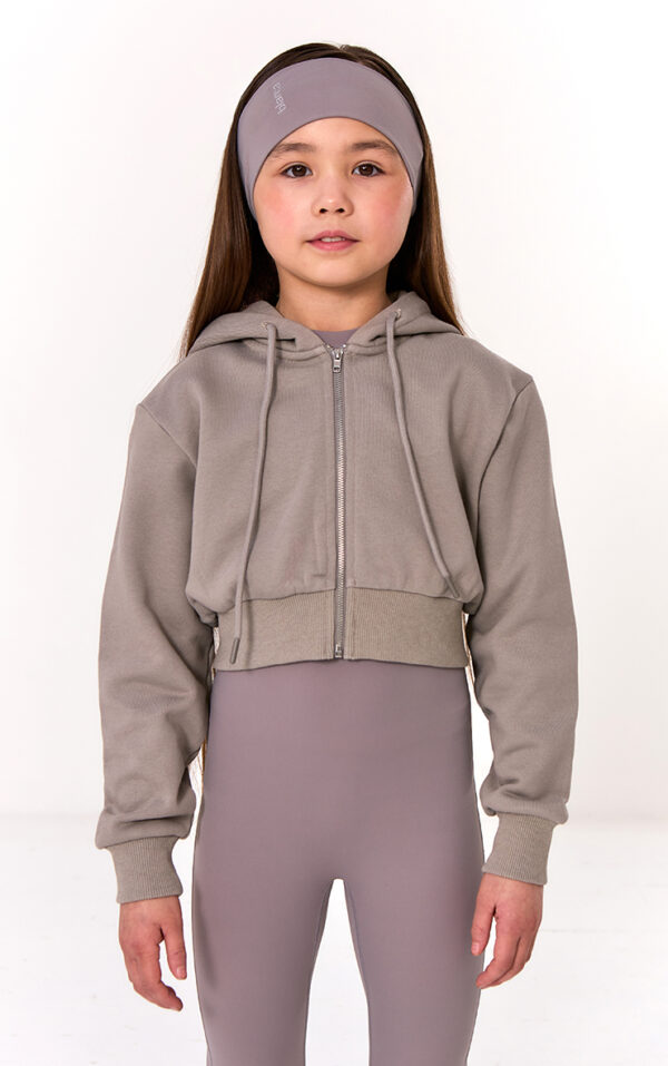 Blanca Grey Cropped Zip Jacket