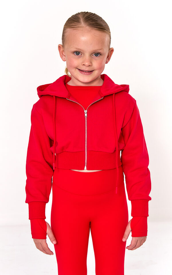 Blanca Red Cropped Zip Jacket