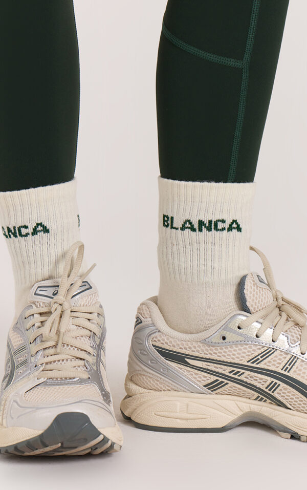 Socks- Cream, Pine Green