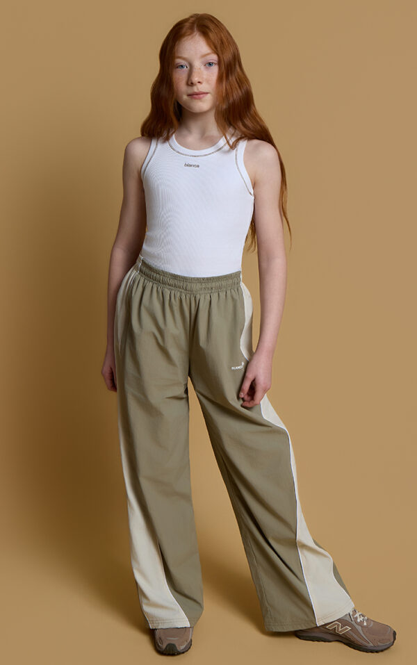 Wide Leg Track Pants- Light Beige