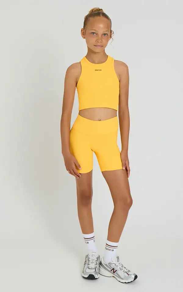 Ribbed Cycling Shorts Set- Mango