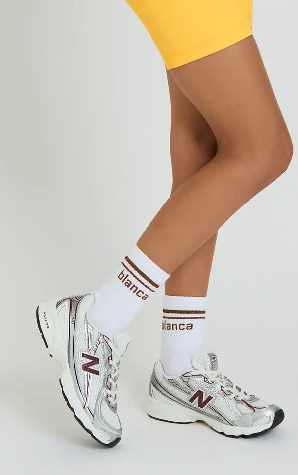 Socks Sport- White, Brown